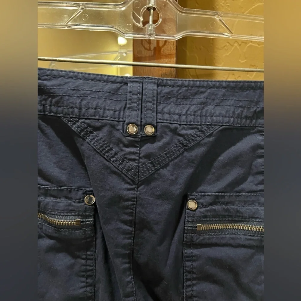 INC International Concepts Relaxed fit Women’s Cargo Capris Navy Size 18W - Picture 8 of 8